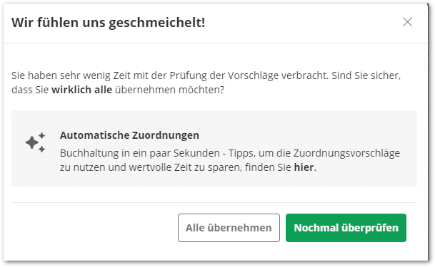 Buchhaltung automatische Zuordnung lexoffice