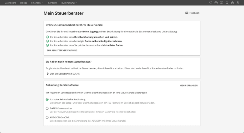 Buchhaltung lexoffice Steuerberater